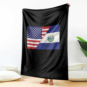 El Salvador American Flag Throw Blanket Salvadoran USA Pride Heritage Roots TS10 Print Your Wear