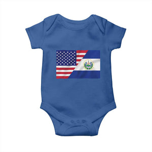 El Salvador American Flag Baby Onesie Salvadoran USA Pride Heritage Roots TS10 Royal Blue Print Your Wear