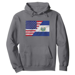 El Salvador American Flag Hoodie Salvadoran USA Pride Heritage Roots TS10 Charcoal Print Your Wear