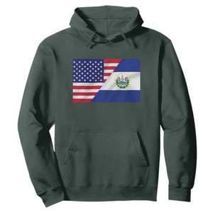 El Salvador American Flag Hoodie Salvadoran USA Pride Heritage Roots TS10 Dark Forest Green Print Your Wear