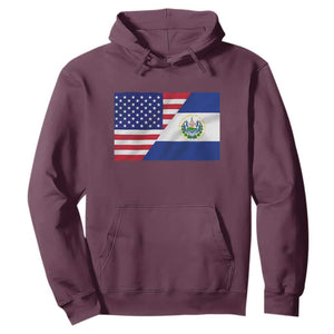 El Salvador American Flag Hoodie Salvadoran USA Pride Heritage Roots TS10 Maroon Print Your Wear