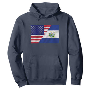 El Salvador American Flag Hoodie Salvadoran USA Pride Heritage Roots TS10 Navy Print Your Wear