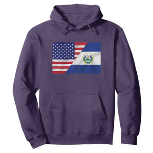 El Salvador American Flag Hoodie Salvadoran USA Pride Heritage Roots TS10 Purple Print Your Wear