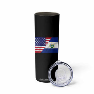 El Salvador American Flag Skinny Tumbler Salvadoran USA Pride Heritage Roots TS10 Print Your Wear