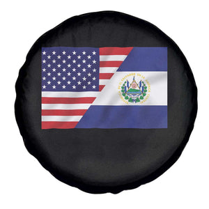 El Salvador American Flag Spare Tire Cover Salvadoran USA Pride Heritage Roots TS10 Print Your Wear