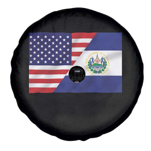 El Salvador American Flag Spare Tire Cover Salvadoran USA Pride Heritage Roots TS10 Print Your Wear