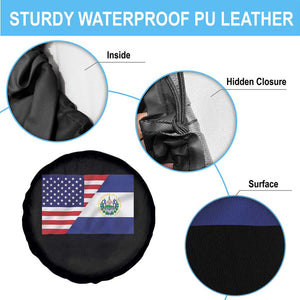 El Salvador American Flag Spare Tire Cover Salvadoran USA Pride Heritage Roots TS10 Print Your Wear
