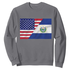 El Salvador American Flag Sweatshirt Salvadoran USA Pride Heritage Roots TS10 Charcoal Print Your Wear
