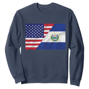 El Salvador American Flag Sweatshirt Salvadoran USA Pride Heritage Roots TS10 Navy Print Your Wear