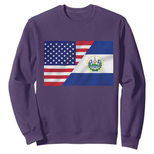 El Salvador American Flag Sweatshirt Salvadoran USA Pride Heritage Roots TS10 Purple Print Your Wear