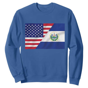 El Salvador American Flag Sweatshirt Salvadoran USA Pride Heritage Roots TS10 Royal Blue Print Your Wear
