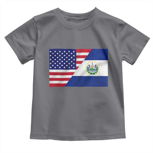 El Salvador American Flag Toddler T Shirt Salvadoran USA Pride Heritage Roots TS10 Charcoal Print Your Wear