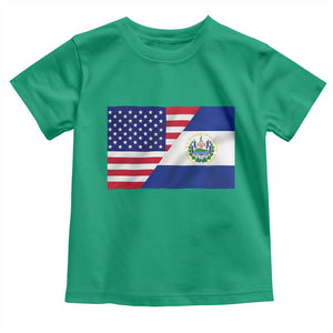 El Salvador American Flag Toddler T Shirt Salvadoran USA Pride Heritage Roots TS10 Irish Green Print Your Wear