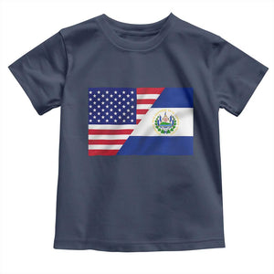 El Salvador American Flag Toddler T Shirt Salvadoran USA Pride Heritage Roots TS10 Navy Print Your Wear