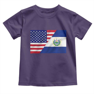El Salvador American Flag Toddler T Shirt Salvadoran USA Pride Heritage Roots TS10 Purple Print Your Wear