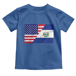 El Salvador American Flag Toddler T Shirt Salvadoran USA Pride Heritage Roots TS10 Royal Blue Print Your Wear