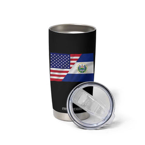 El Salvador American Flag Tumbler Cup Salvadoran USA Pride Heritage Roots TS10 Print Your Wear