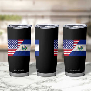 El Salvador American Flag Tumbler Cup Salvadoran USA Pride Heritage Roots TS10 Print Your Wear