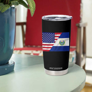 El Salvador American Flag Tumbler Cup Salvadoran USA Pride Heritage Roots TS10 Print Your Wear