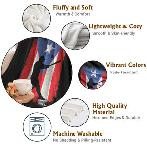 Puerto Rico Flag Baseball Throw Blanket Cool Distressed Jersey Gift Boricua Boys TS10 Print Your Wear