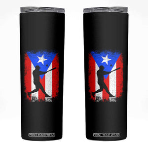 Puerto Rico Flag Baseball Skinny Tumbler Cool Distressed Jersey Gift Boricua Boys TS10 Black Print Your Wear