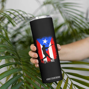 Puerto Rico Flag Baseball Skinny Tumbler Cool Distressed Jersey Gift Boricua Boys TS10 Print Your Wear