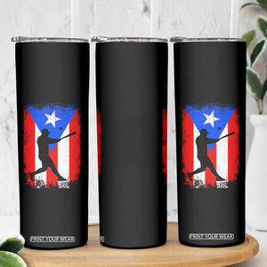Puerto Rico Flag Baseball Skinny Tumbler Cool Distressed Jersey Gift Boricua Boys TS10 Print Your Wear