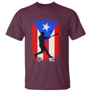 Puerto Rico Flag Baseball T Shirt Cool Distressed Jersey Gift Boricua Boys TS10 Maroon Print Your Wear