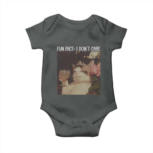 Cat Meme Baby Onesie Fun Fact I Dont Care Funny Saying Quote TS10 Dark Heather Print Your Wear