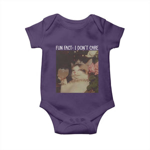 Cat Meme Baby Onesie Fun Fact I Dont Care Funny Saying Quote TS10 Purple Print Your Wear