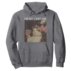 Cat Meme Hoodie Fun Fact I Dont Care Funny Saying Quote TS10 Charcoal Print Your Wear