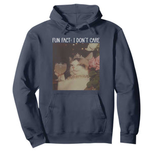 Cat Meme Hoodie Fun Fact I Dont Care Funny Saying Quote TS10 Navy Print Your Wear