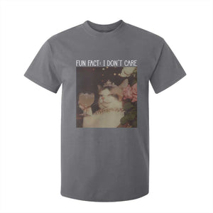 Cat Meme T Shirt For Kid Fun Fact I Dont Care Funny Saying Quote TS10 Charcoal Print Your Wear