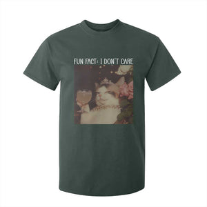 Cat Meme T Shirt For Kid Fun Fact I Dont Care Funny Saying Quote TS10 Dark Forest Green Print Your Wear