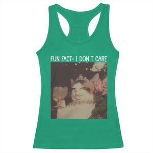 Cat Meme Racerback Tank Top Fun Fact I Dont Care Funny Saying Quote TS10 Irish Green Print Your Wear