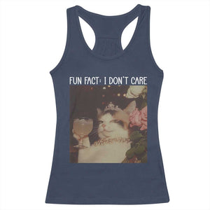Cat Meme Racerback Tank Top Fun Fact I Dont Care Funny Saying Quote TS10 Navy Print Your Wear