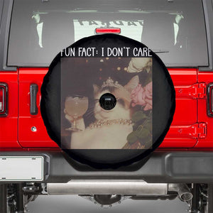 Cat Meme Spare Tire Cover Fun Fact I Dont Care Funny Saying Quote TS10 Black Print Your Wear