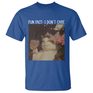 Cat Meme T Shirt Fun Fact I Dont Care Funny Saying Quote TS10 Royal Blue Print Your Wear