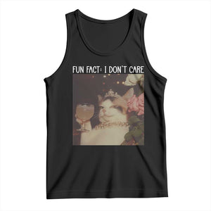Cat Meme Tank Top Fun Fact I Dont Care Funny Saying Quote TS10 Black Print Your Wear