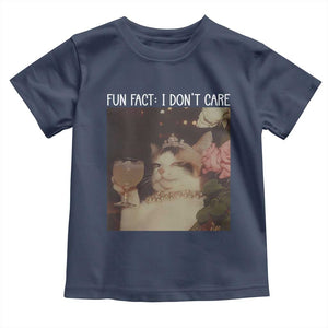 Cat Meme Toddler T Shirt Fun Fact I Dont Care Funny Saying Quote TS10 Navy Print Your Wear