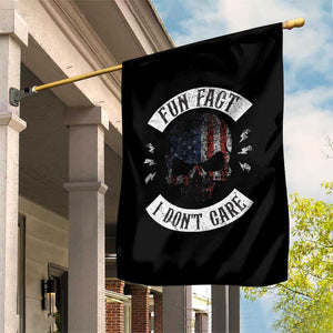 Fun Fact I Dont Care Garden Flag Retro US Flag Skull Skeleton Funny Saying Quote TS10 Print Your Wear