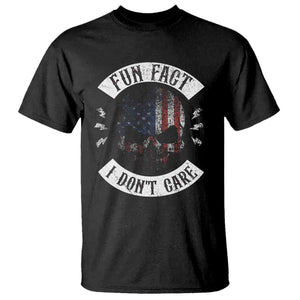 Fun Fact I Dont Care T Shirt Retro US Flag Skull Skeleton Funny Saying Quote TS10 Black Print Your Wear