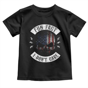 Fun Fact I Dont Care Toddler T Shirt Retro US Flag Skull Skeleton Funny Saying Quote TS10 Black Print Your Wear