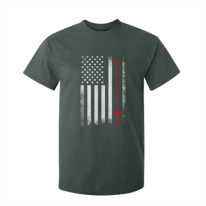 American Flag Rosary Catholic Cross T Shirt For Kid