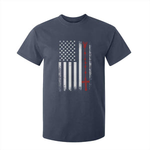 American Flag Rosary Catholic Cross T Shirt For Kid