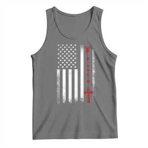 American Flag Rosary Catholic Cross Tank Top