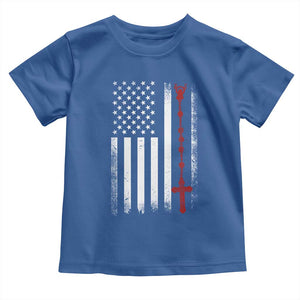 American Flag Rosary Catholic Cross Toddler T Shirt