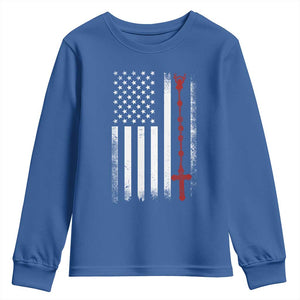 American Flag Rosary Catholic Cross Youth Sweatshirt