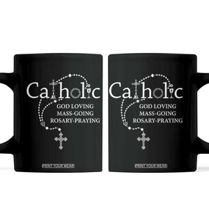 Catholic God Loving Mass Going Rosary Praying Faith Coffee Mug Jesus Eucharist Christianity