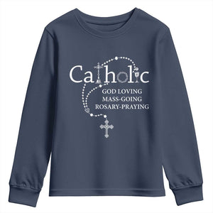 Catholic God Loving Mass Going Rosary Praying Faith Youth Sweatshirt Jesus Eucharist Christianity